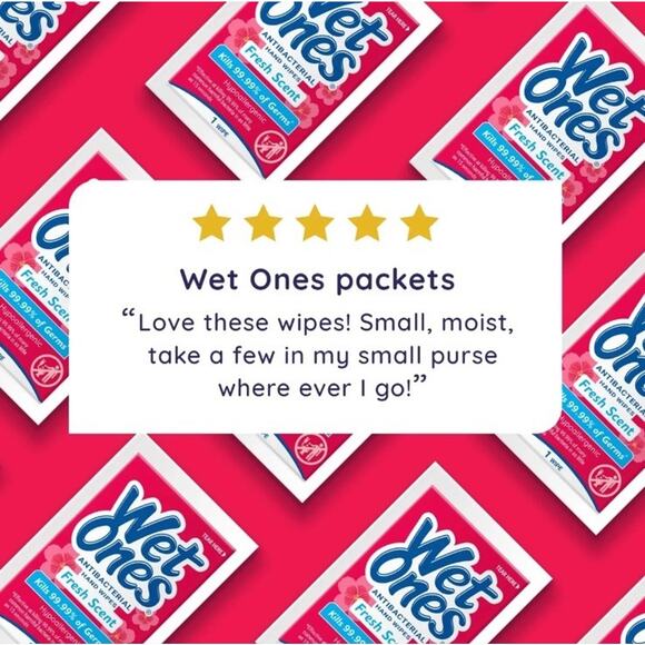 Wet Ones Antibacterial Hand Wipes, Fresh Scent, 24 Ct Singles 6 Pack, 144 Total - Picture 2 of 4